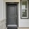 a black door on a building
