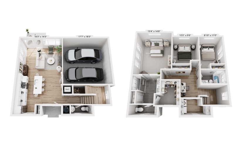 The Fillmore - Home 1 - 3 bedroom floorplan layout with 2.5 bathrooms and 1776 square feet
