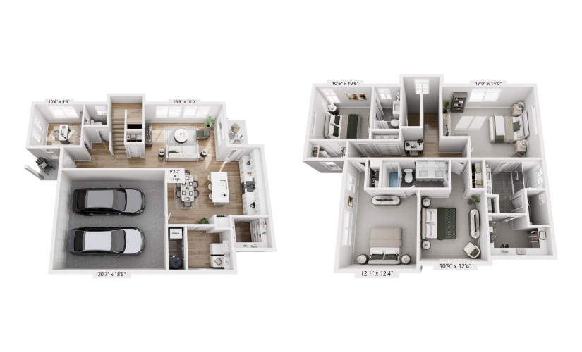 The Fillmore - Home 4 - 4 bedroom floorplan layout with 3.5 bathrooms and 2153 square feet