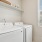 a laundry room with a window